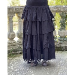 jupe 22183 MAGDA voile de coton Noir Ewa i Walla - 1