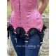 corset "overbust" C140 en satin rose avec dentelle noire et 6 jarretelles ajustables larges Axfords - 10