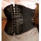corset "underbust" C210 in peach satin with white lace and with 6 wide black suspenders Axfords - 1