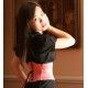 corset "underbust" C215 en satin rose bordé de noir Axfords - 1