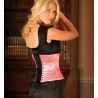 corset "underbust" C220 en satin rose bordé de noir Axfords - 1