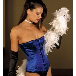 corset "overbust" C130 en satin bleu Axfords - 1