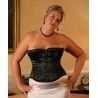 corset "overbust" C110 in black satin Axfords - 1