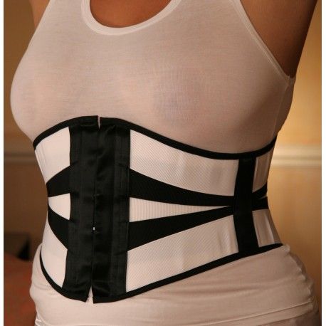 corset "underbust" C210 en satin blancs et rubans noirs Axfords - 1