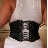 corset "underbust" C210 in peach satin with white lace and with 6 wide black suspenders Axfords - 1