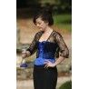 corset "overbust" C110 in blue satin Axfords - 1