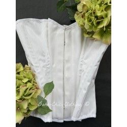 corset "overbust" C110 en coutil blanc Axfords - 1