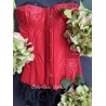 corset "overbust" C125 en PVC rouge avec dentelle noire et 6 jarretelles ajustables larges Axfords - 2
