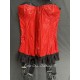 corset "overbust" C125 en PVC rouge avec dentelle noire et 6 jarretelles ajustables larges Axfords - 4