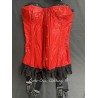 corset "overbust" C125 en PVC rouge avec dentelle noire et 6 jarretelles ajustables larges Axfords - 4