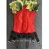 corset "overbust" C120 en PVC rouge et 6 jarretelles ajustables larges Axfords - 1