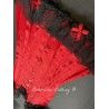 corset "overbust" C140 en satin rouge avec dentelle noire et 6 jarretelles ajustables larges Axfords - 1