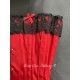 corset "overbust" C140 en satin rouge avec dentelle noire et 6 jarretelles ajustables larges Axfords - 3