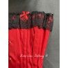 corset "overbust" C140 en satin rouge avec dentelle noire et 6 jarretelles ajustables larges Axfords - 3