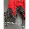 corset "overbust" C140 en satin rouge avec dentelle noire et 6 jarretelles ajustables larges Axfords - 4