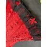 corset "overbust" C140 en satin rouge avec dentelle noire et 6 jarretelles ajustables larges Axfords - 5
