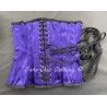 corset "underbust" C220 en satin violet bordé de noir Axfords - 4