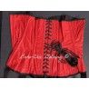 corset "overbust" C110 en PVC rouge bordé de noir et 6 jarretelles ajustables larges noires Axfords - 3