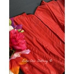 corset "overbust" C110 en PVC rouge bordé de noir et 6 jarretelles ajustables larges noires Axfords - 1