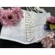 corset "underbust" C210 en satin blanc et rubans blancs Axfords - 2