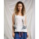 gilet 33325 coton Écru à rayures bleues Ewa i Walla - 13