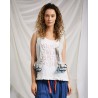 gilet 33325 coton Écru à rayures bleues Ewa i Walla - 13