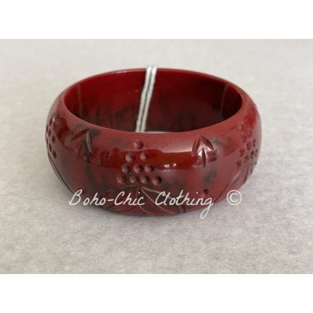 Bracelet large Fakelite Bordeaux Splendette - 1