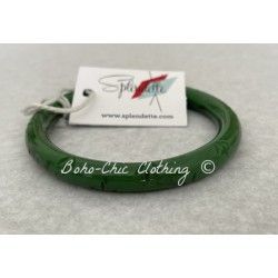 Narrow bangle Fakelite in Fern