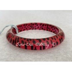 Bracelet moyen Léopard Rouge