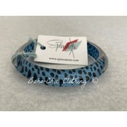 Bracelet moyen Léopard Bleu clair