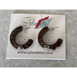 Boucles d'oreilles Fakelite Marron