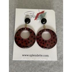 Drop hoop earrings Leopard in Mulberry Splendette - 1