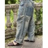 jean's Applique 7 Denim in Washed Indigo Magnolia Pearl - 3