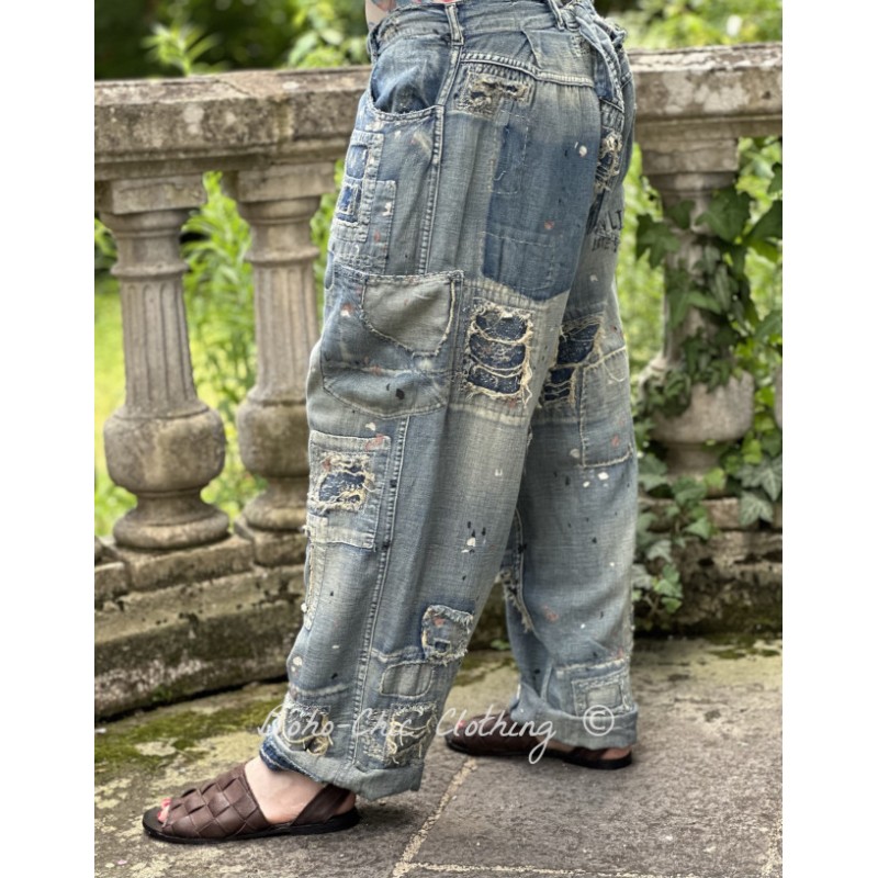 jean's Applique 7 Denim in Washed Indigo - Boho-Chic Clothing