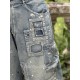 jean's Applique 7 Denim in Washed Indigo Magnolia Pearl - 18