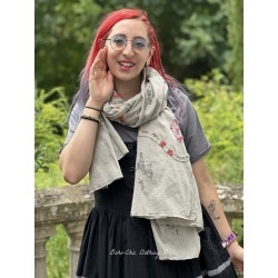 écharpe 77575 LIV voile de coton Brodé
