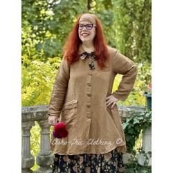 long jacket ARACHIDE Cinnamon linen Les Ours - 1