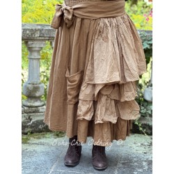 skirt GENTIANE Cinnamon linen and organza Les Ours - 1