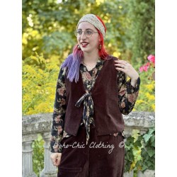 gilet réversible FEVE velours Aubergine