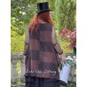 tunic PENSEE Aubergine woolen cloth with large checks Les Ours - 12