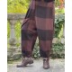 pants GASTON Aubergine woolen cloth with large checks Les Ours - 5