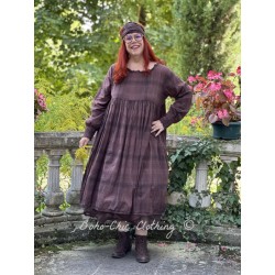 robe SAMAYA coton Carreaux aubergine Les Ours - 1