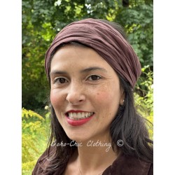 bandeau CELESTE voile de coton Aubergine Les Ours - 1