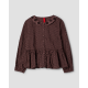 blouse 44919 ADELINA Dark mauve with polka dots cotton Ewa i Walla - 15