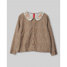 blouse 44922 BELINDA Dark brown flower print cotton Ewa i Walla - 19