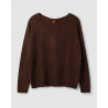 pullover 44949 RENATE Dark brown alpaca wool Ewa i Walla - 15