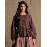 blouse 44919 ADELINA Dark mauve with polka dots cotton Ewa i Walla - 9