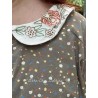 blouse 44922 BELINDA Dark brown flower print cotton Ewa i Walla - 22