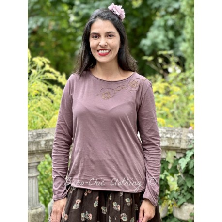 pullover 44943 TYRA jersey Mauve foncé Ewa i Walla - 1