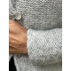 cardigan 44950 JALIA Light grey alpaca wool Ewa i Walla - 25